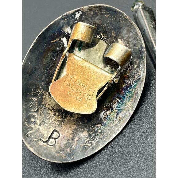 Bennett Signed Sterling Silver Turquoise Concho Bolo Clip Tips Native American - Picture 6 of 9